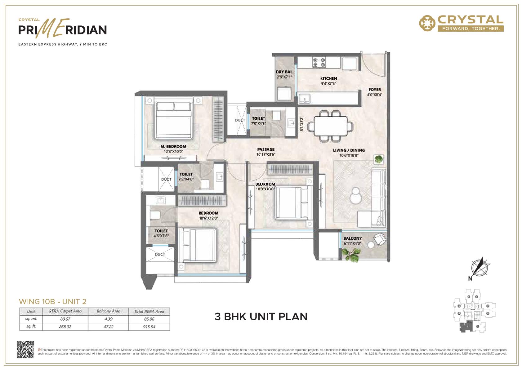 3 BHK Floor Plan